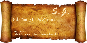 Sümegi János névjegykártya